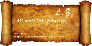 Légrádi Zebulon névjegykártya